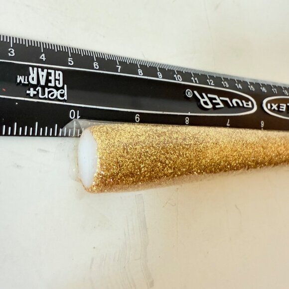 Holiday Gold Glitter Taper Candles Two Tone Set Of 8 Sparkle By Cynthia Rowley - Picture 12 of 13